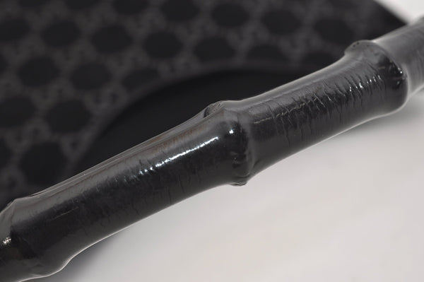 Authentic GUCCI Bamboo Shoulder Bag Purse GG Suede 0013008 Black Junk 7185J