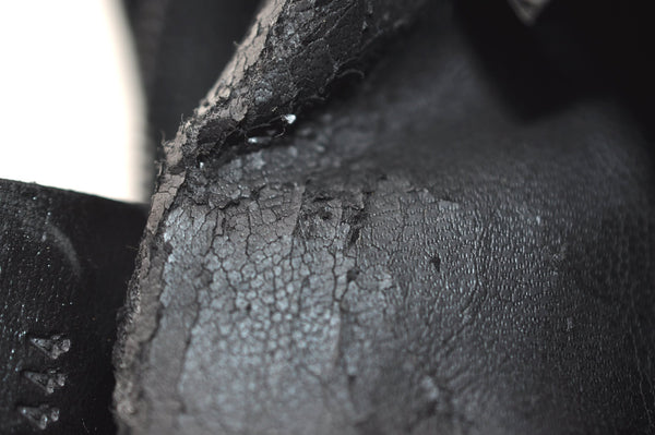 Authentic GUCCI Bamboo Shoulder Bag Purse GG Suede 0013008 Black Junk 7185J