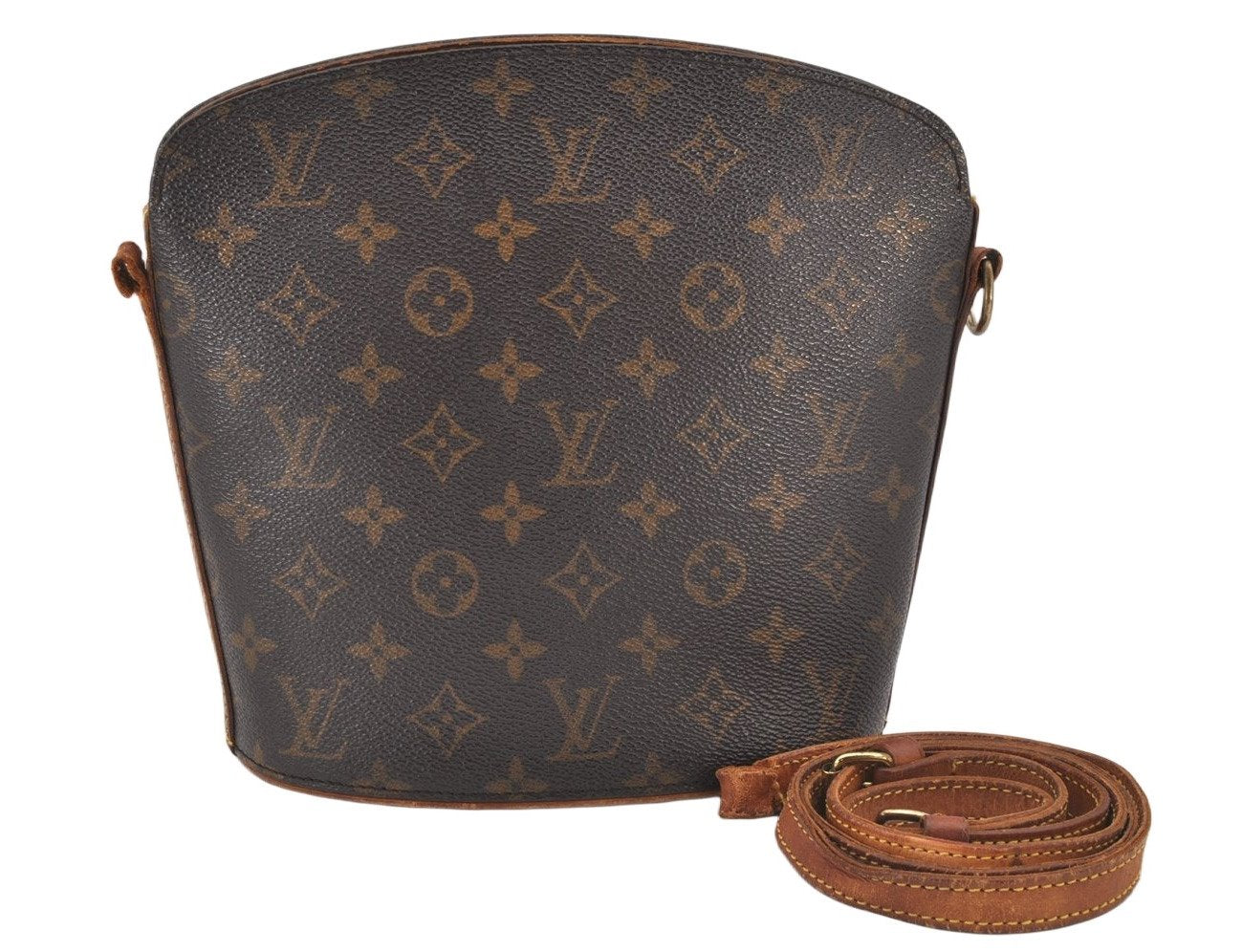 Authentic Louis Vuitton Monogram Drouot Shoulder Cross Bag M51290 Junk 7185K