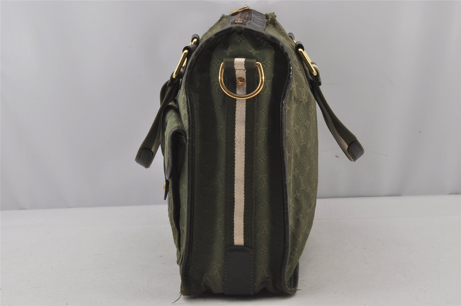 Auth Louis Vuitton Monogram Mini Sac Marie Kate 48h Hand Bag M42342 Green 7186J