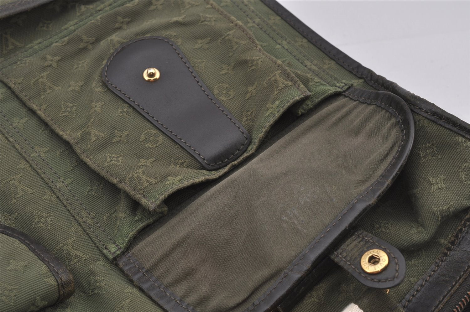 Auth Louis Vuitton Monogram Mini Sac Marie Kate 48h Hand Bag M42342 Green 7186J