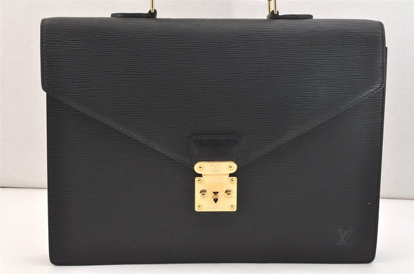 Authentic Louis Vuitton Epi Serviette Conseiller Briefcase Black M54422 LV 7186K