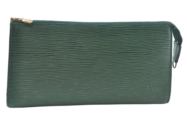Authentic Louis Vuitton Epi Pochette Accessoires Pouch Green M52944 LV 7187J