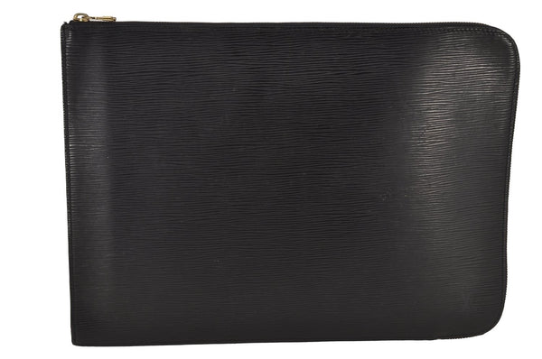 Authentic Louis Vuitton Epi Poche Documents Case Clutch Bag M54492 Black 7188J