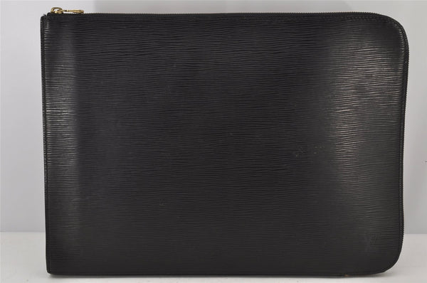 Authentic Louis Vuitton Epi Poche Documents Case Clutch Bag M54492 Black 7188J