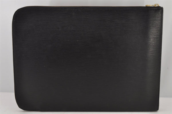 Authentic Louis Vuitton Epi Poche Documents Case Clutch Bag M54492 Black 7188J