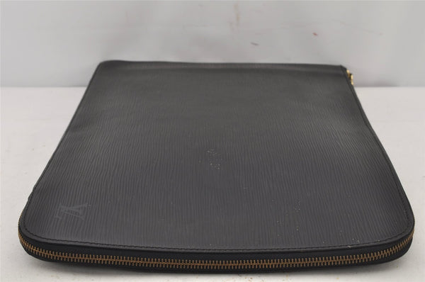 Authentic Louis Vuitton Epi Poche Documents Case Clutch Bag M54492 Black 7188J