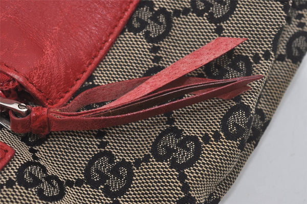 Authentic GUCCI Vintage Shoulder Tote Bag GG Canvas Leather 0190402 Black 7189I