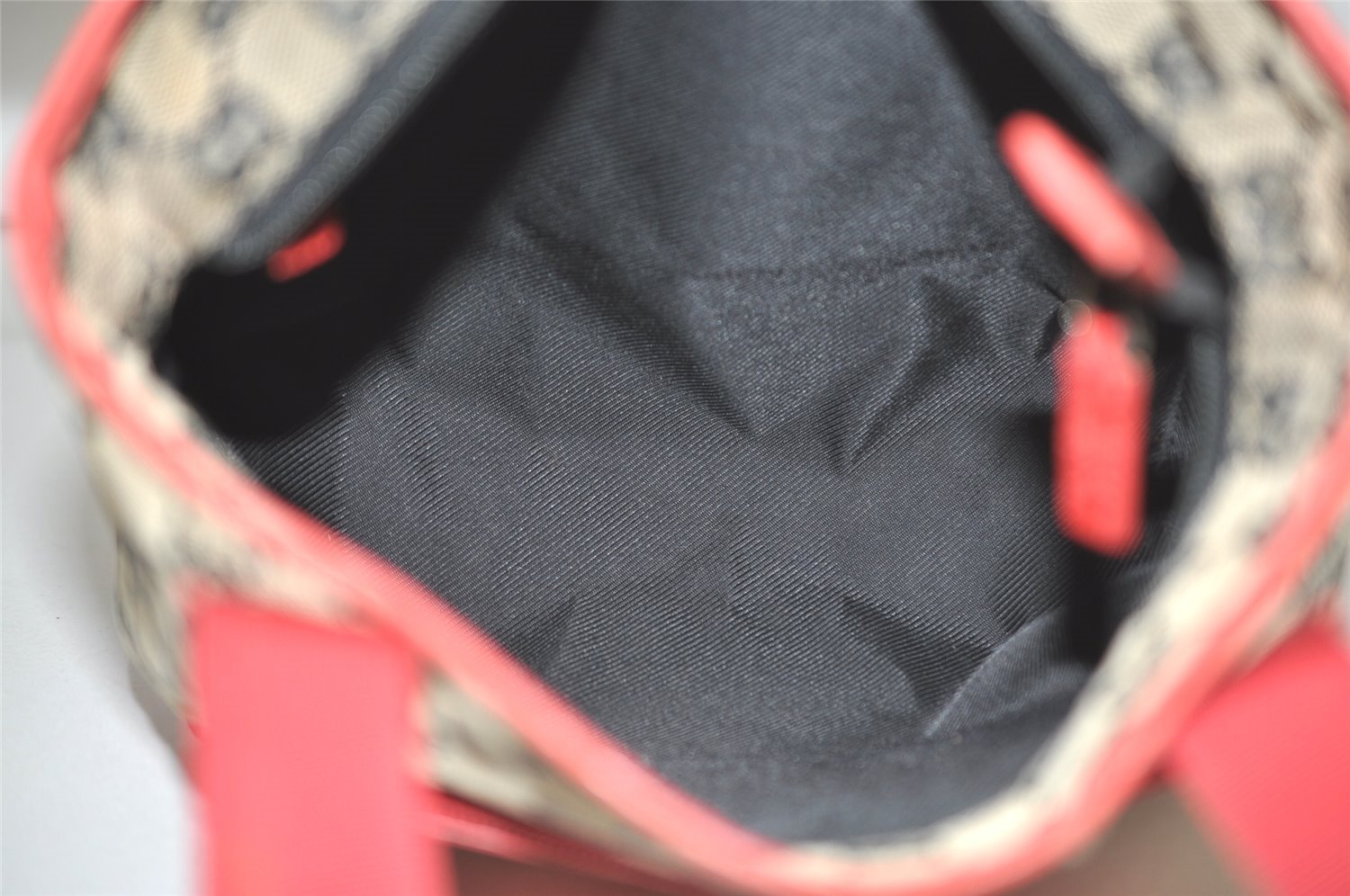 Authentic GUCCI Vintage Shoulder Tote Bag GG Canvas Leather 0190402 Black 7189I