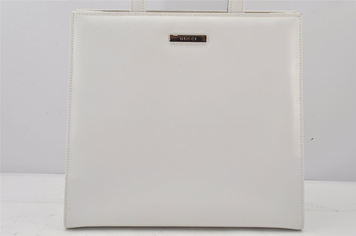 Authentic GUCCI 2 in 1 Hand Bag Vinyl Leather Clear White Junk 7191K