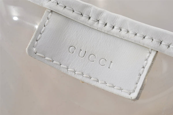 Authentic GUCCI 2 in 1 Hand Bag Vinyl Leather Clear White Junk 7191K