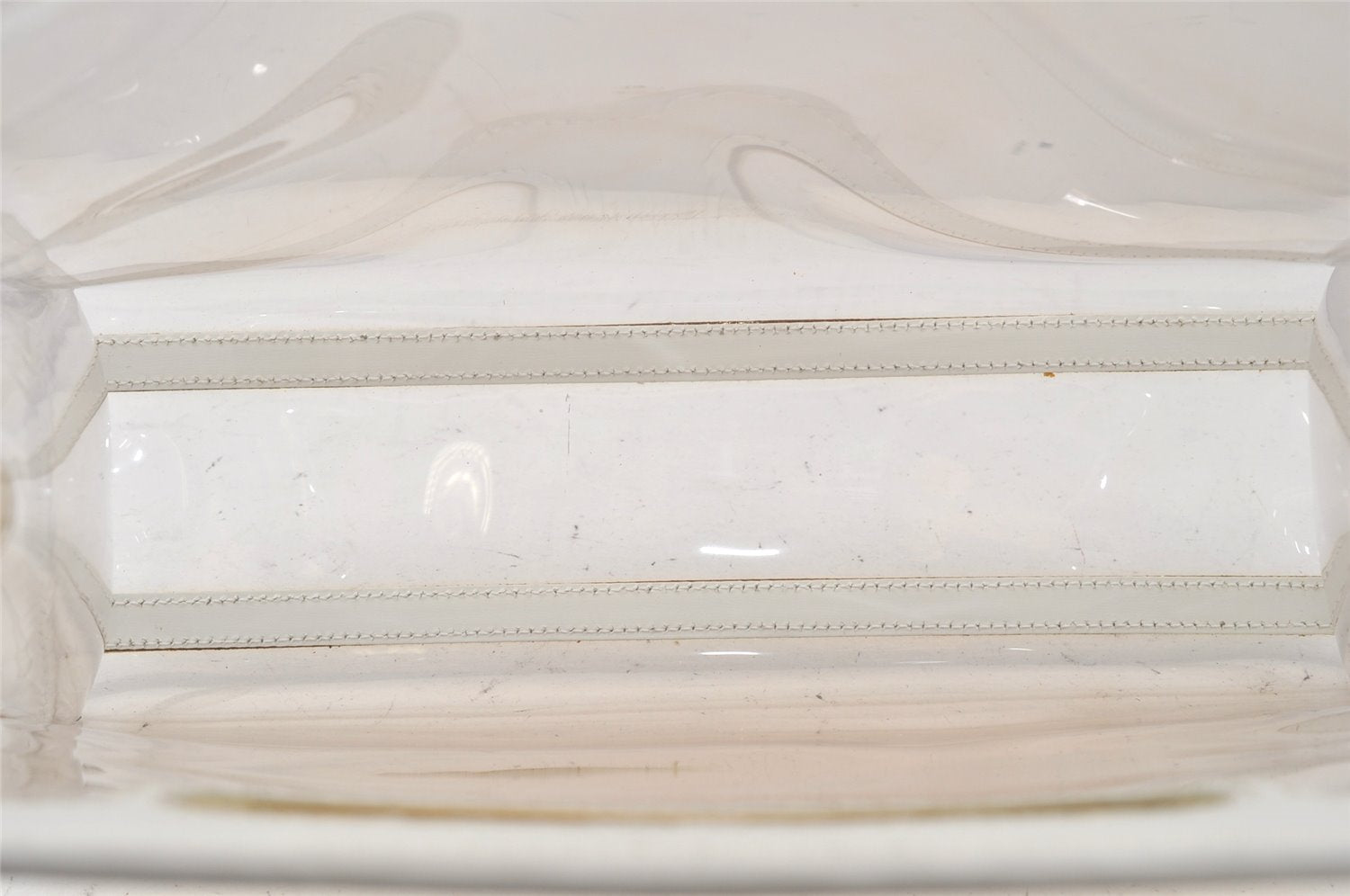 Authentic GUCCI 2 in 1 Hand Bag Vinyl Leather Clear White Junk 7191K