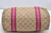 Authentic GUCCI Sherry Line Shoulder Tote Bag GG Canvas Leather Beige 7192K