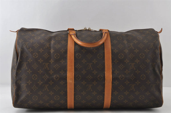 Authentic Louis Vuitton Monogram Keepall 55 Travel Boston Bag M41424 LV 7194I