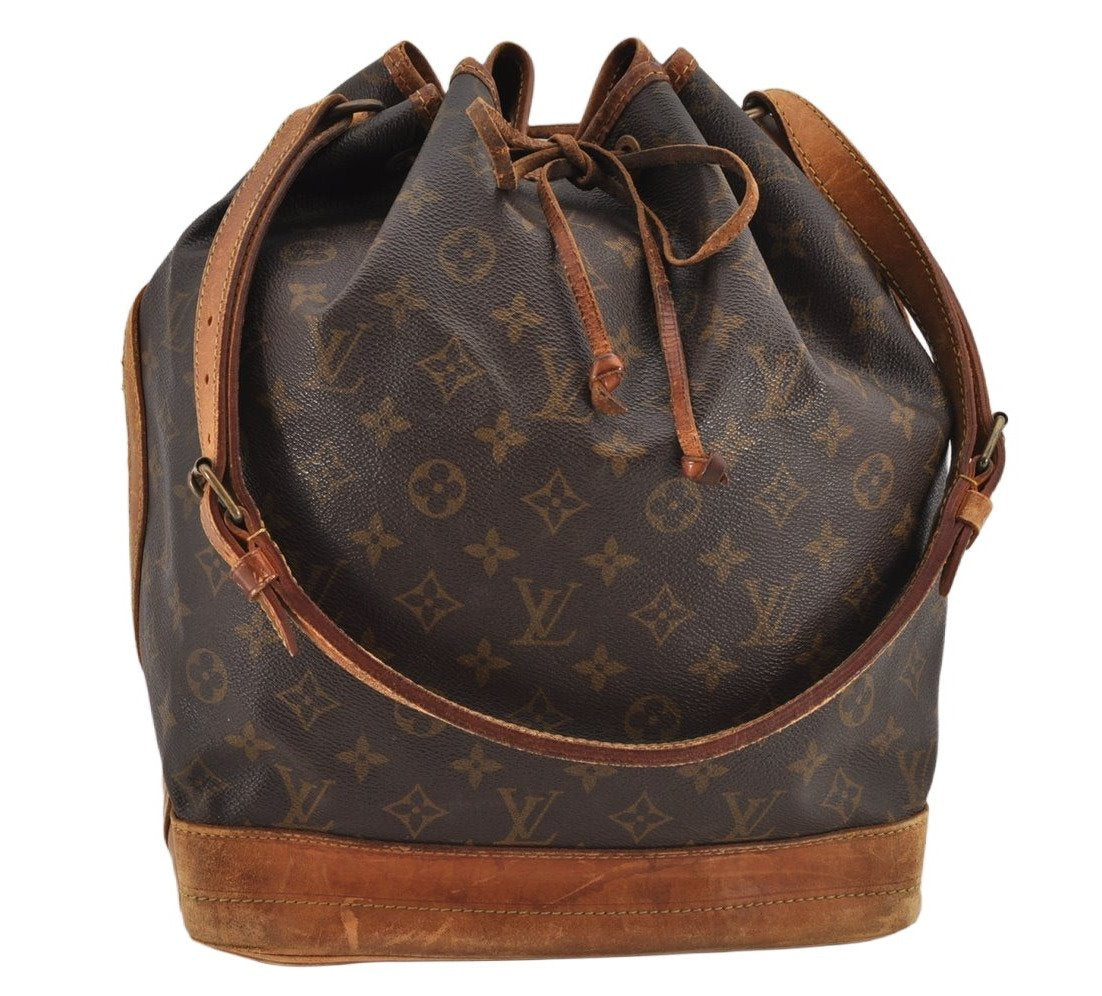 Authentic Louis Vuitton Monogram Noe Shoulder Drawstring Bag M42224 LV 7194J
