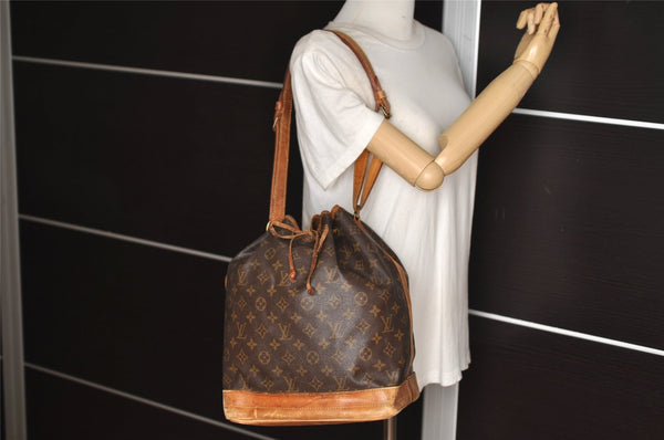 Authentic Louis Vuitton Monogram Noe Shoulder Drawstring Bag M42224 LV 7194J
