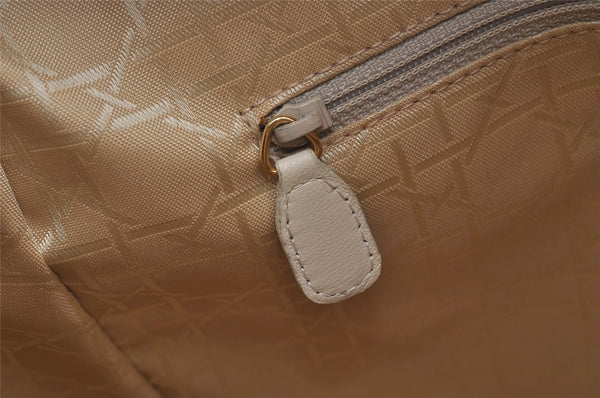 Authentic Christian Dior Lady Dior Lamb Skin Cannage 2Way Hand Bag White 7195I