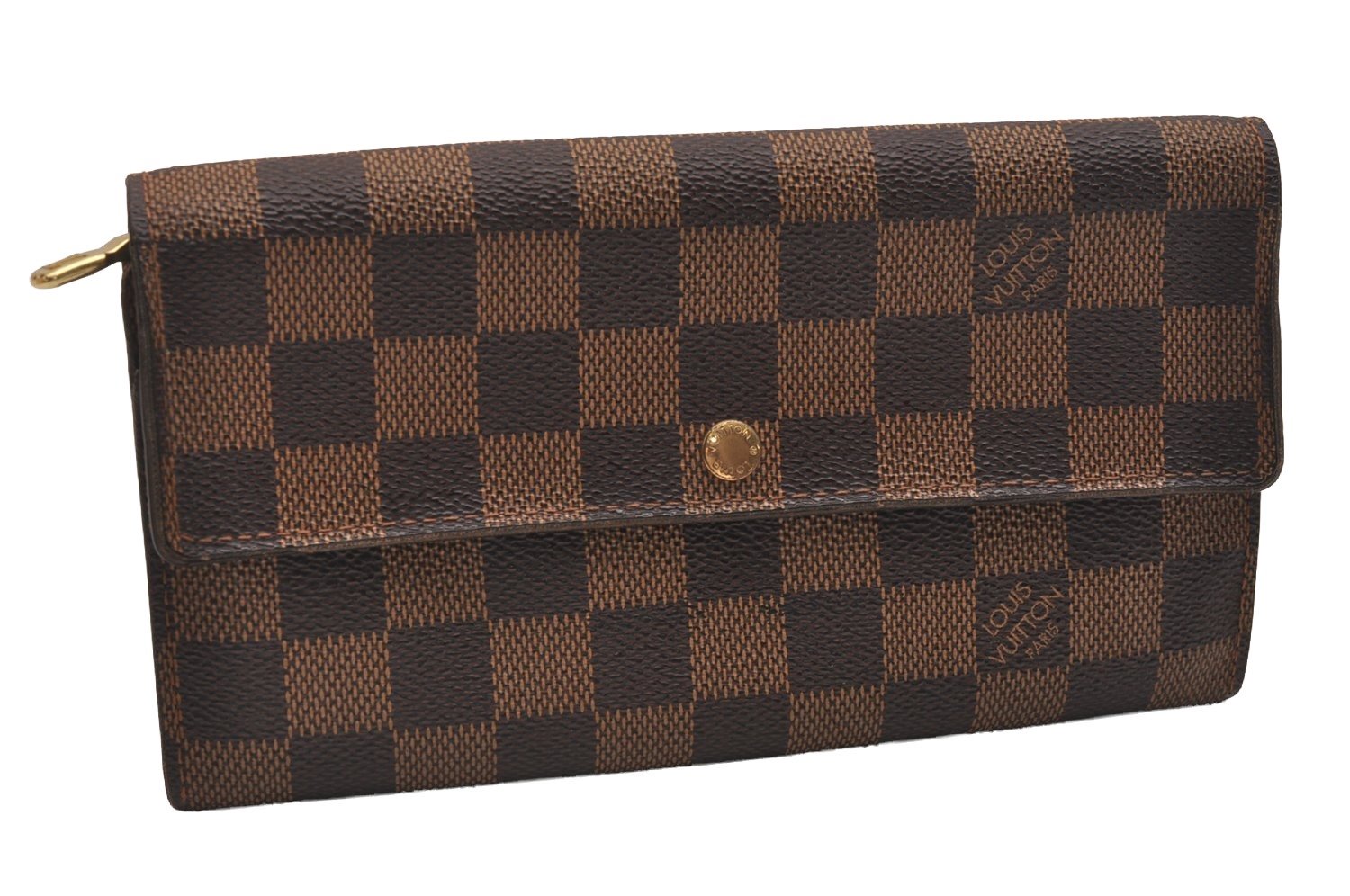 Authentic Louis Vuitton Damier Pochette Porte Monnaie Credit N61724 Wallet 7195J