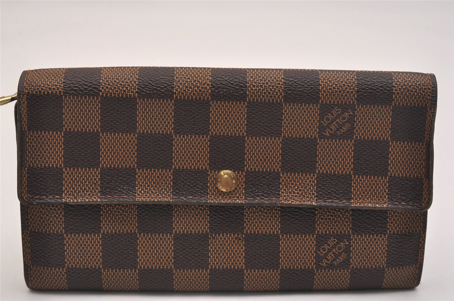 Authentic Louis Vuitton Damier Pochette Porte Monnaie Credit N61724 Wallet 7195J