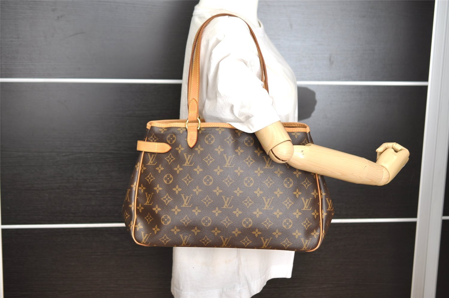 Authentic Louis Vuitton Monogram Batignolles Horizontal Tote Bag M51154 LV 7199I