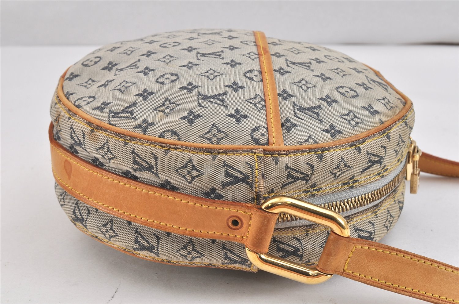 Auth Louis Vuitton Monogram Mini Jeanne GM Shoulder Cross Bag M92000 Blue 7199K