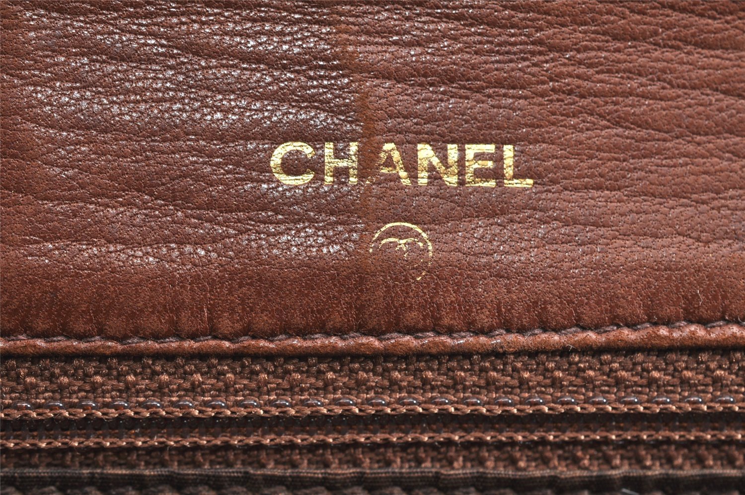 Authentic CHANEL CC Logo Chain Shoulder Long Wallet Suede Leather Brown 7201K