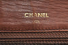 Authentic CHANEL CC Logo Chain Shoulder Long Wallet Suede Leather Brown 7201K