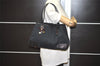 Authentic GUCCI Sherry Line Princy Ribbon Tote Bag GG Canvas Leather Black 7204I