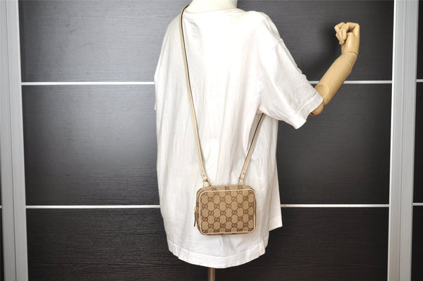 Authentic GUCCI Shoulder Cross Body Bag Purse GG Canvas Leather Brown 7206I