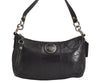 Authentic COACH Signature Shoulder Hand Bag Purse Enamel F15141 Black 7208J