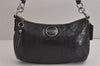 Authentic COACH Signature Shoulder Hand Bag Purse Enamel F15141 Black 7208J