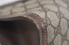Authentic GUCCI Web Sherry Line Clutch Hand Bag GG PVC Leather Brown Junk 7212J