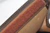 Authentic GUCCI Web Sherry Line Clutch Hand Bag GG PVC Leather Brown Junk 7212J