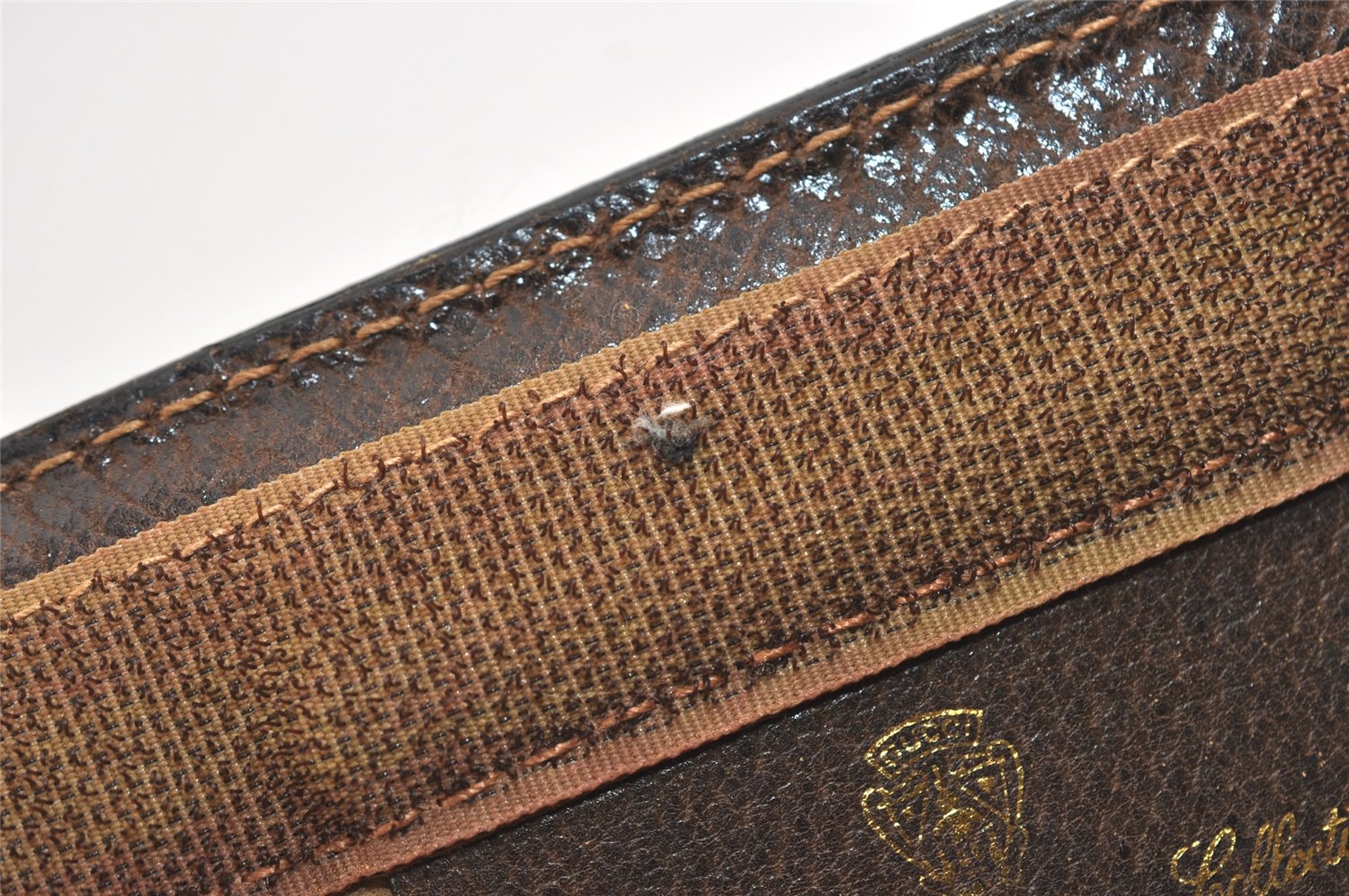 Authentic GUCCI Web Sherry Line Clutch Hand Bag GG PVC Leather Brown Junk 7212J