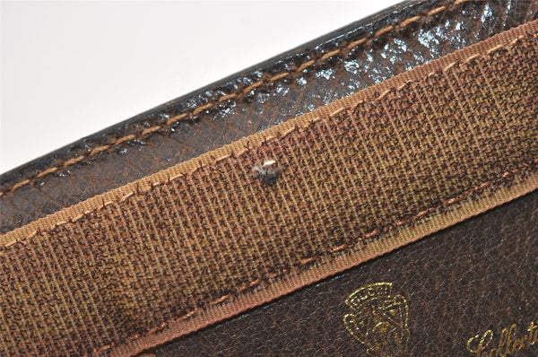 Authentic GUCCI Web Sherry Line Clutch Hand Bag GG PVC Leather Brown Junk 7212J