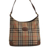 Authentic Burberrys Nova Check Shoulder Bag Purse Canvas Leather Beige 7215J