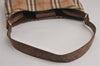 Authentic Burberrys Nova Check Shoulder Bag Purse Canvas Leather Beige 7215J