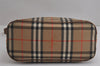 Authentic Burberrys Nova Check Shoulder Bag Purse Canvas Leather Beige 7215J