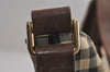 Authentic Burberrys Nova Check Shoulder Bag Purse Canvas Leather Beige 7215J
