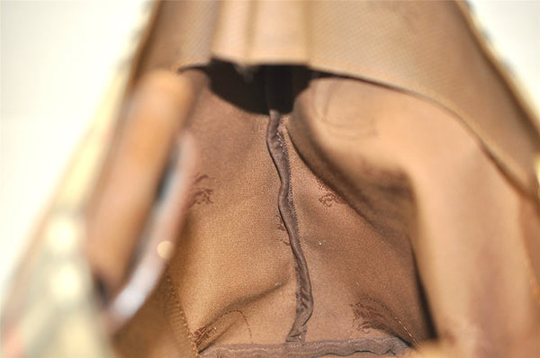 Authentic Burberrys Nova Check Shoulder Bag Purse Canvas Leather Beige 7215J
