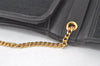 Authentic Christian Dior Trotter Chain Shoulder Bag Canvas Leather Black 7217K