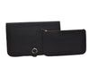 Authentic HERMES Dogon GM Vintage Leather Long Wallet Purse Black 7218I