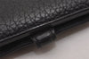 Authentic HERMES Dogon GM Vintage Leather Long Wallet Purse Black 7218I