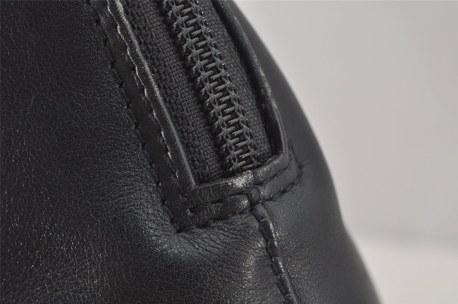 Authentic GUCCI Bamboo 2Way Shoulder Hand Bag Leather Navy Junk 7218J