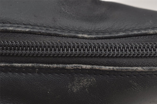 Authentic GUCCI Bamboo 2Way Shoulder Hand Bag Leather Navy Junk 7218J