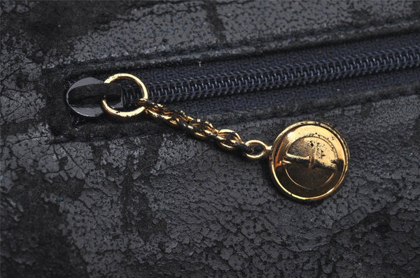 Authentic GUCCI Bamboo 2Way Shoulder Hand Bag Leather Navy Junk 7218J