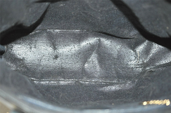 Authentic GUCCI Bamboo 2Way Shoulder Hand Bag Leather Navy Junk 7218J