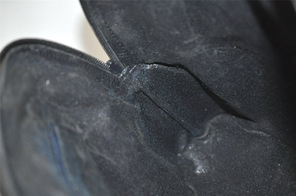 Authentic GUCCI Bamboo 2Way Shoulder Hand Bag Leather Navy Junk 7218J