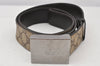 Authentic GUCCI Belt GG PVC Leather Size 95cm 37.4" 114990 Brown 7218K