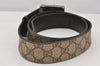 Authentic GUCCI Belt GG PVC Leather Size 95cm 37.4" 114990 Brown 7218K